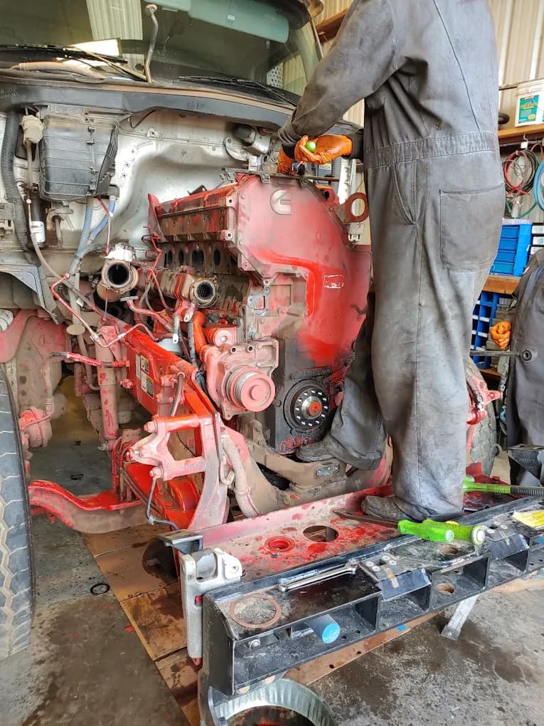 Hands-on diesel repair work in progress at the #1 Taz Cottonwood shop